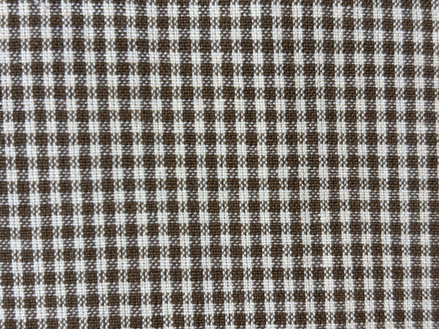 ALGODON cuadro vichy marron fondo blanco