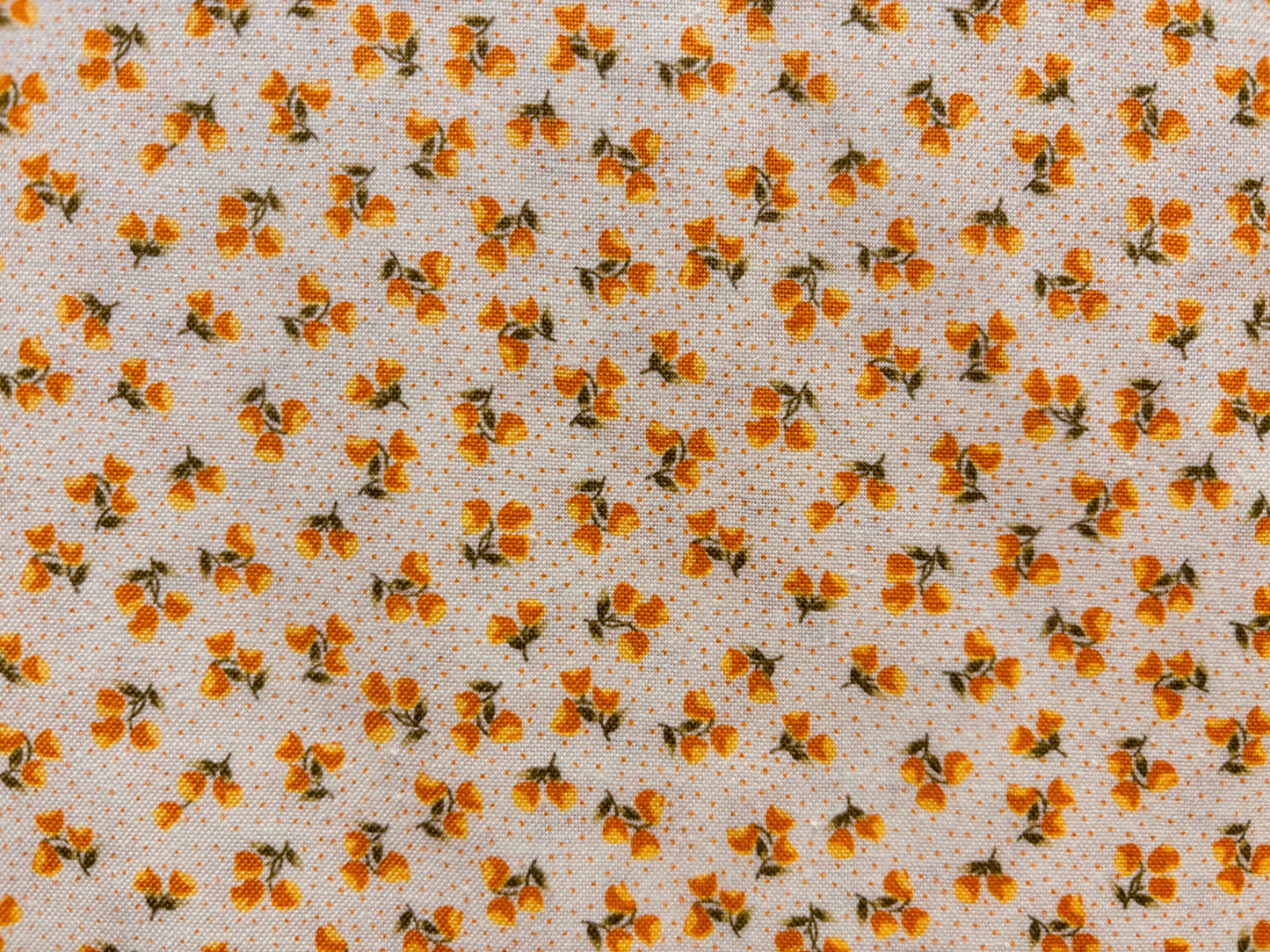 PASCALETBEATRIX flor pequeña amarilla fondo blanco de lunares amarillas