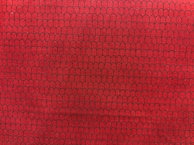 BASIC TWIST, SOFFABRICS fondo granate dibujo escamas