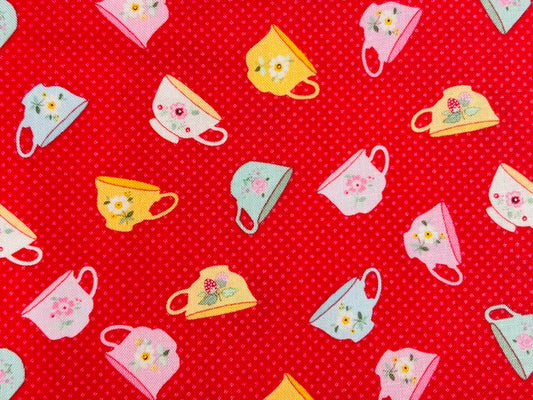ROSY CHEEKS, TAZAS FONDO ROJO