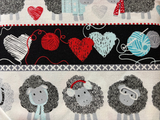 ALL YOU KNIT IS LOVE ovejas fondo gris