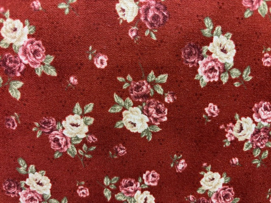 KELLY ROSES fondo granate y rosas