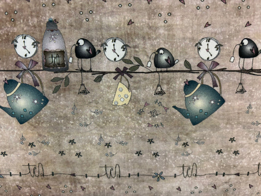 WHIMSY TEA cuerda pajaro y reloj