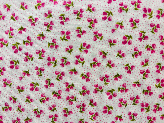PASCALETBEATRIX fondo blanco lunar rosa y flores rosas