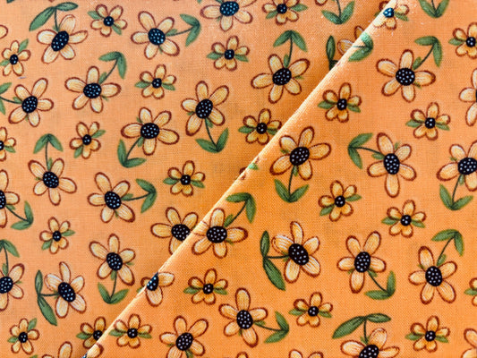 FONDO NARANJA CON MARGARITAS