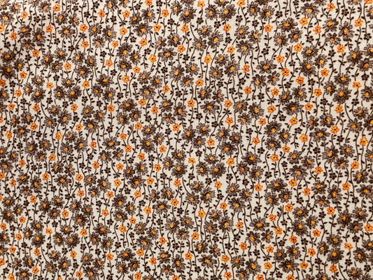 QT FABRICS flores naranja y marron