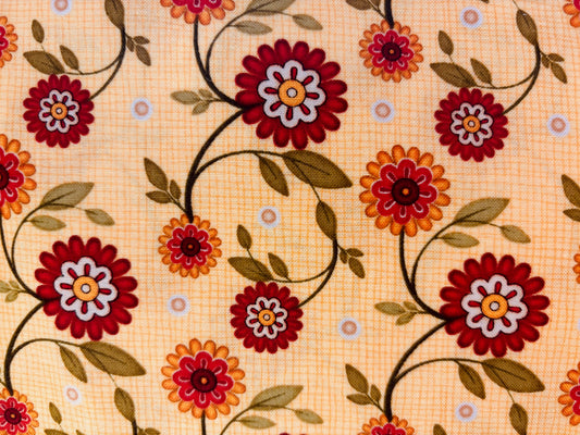 ANGELA ANDERSON FOR QUILTING TREASURES  fondo amarillo flores