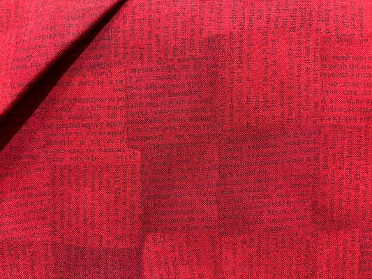 STOF , QUILTERS BASIC  fondo granate texto negro
