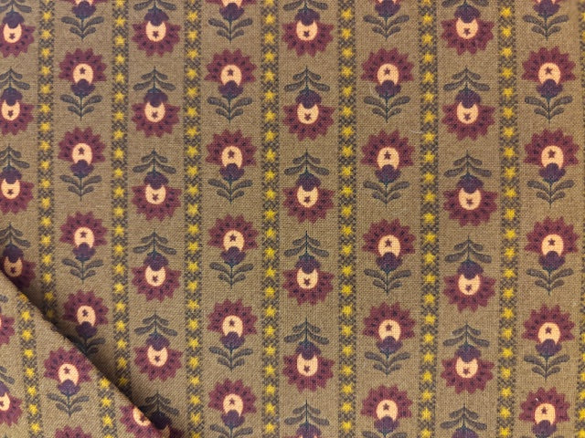 IDAHO PRAIRIE STAR, KIM DIEHL  fondo marron con flores granates en columna