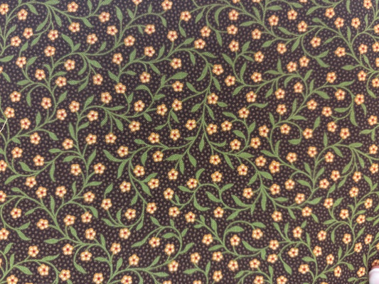 SPICE BAZAAR BY LAURA BERRINGER  fondo marron oscuro con flor naranja y hojas verde