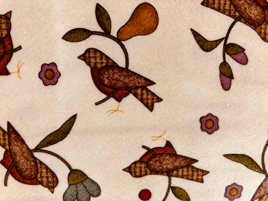 FRANELA  estampado pajaros y flores