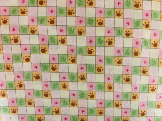 CUADROS ROSA HUELLAS OSO , INFANTIL