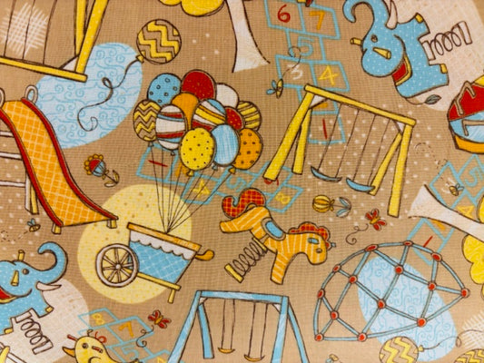 INFANTIL, PARQUE TONOS AZUL AMARILLO Y MARRON