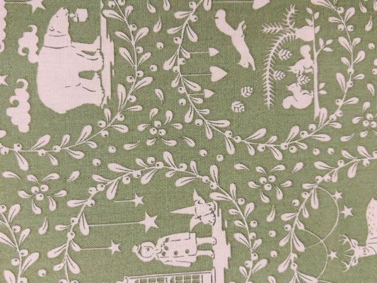 TILDA, MERRY LITTLE CHRISTMAS, FONDO VERDE Y PAISAJE