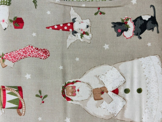 TILDA, MERRY LITTLE CHRISTMAS, FONDO GRIS NAVIDAD