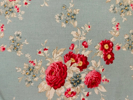 TILDA, MERRY LITTLE CHRISTMAS, FONDO AZUL FLORES GRANDES