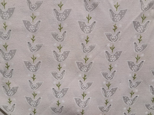 YULETIME BY LECIEN palomas grises fondo gris