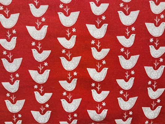 YULETIME BY LECIEN  palomas fondo rojo