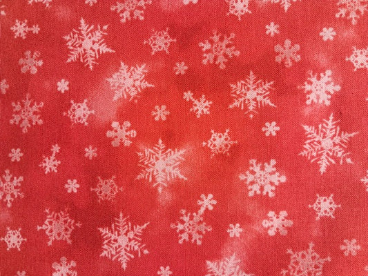 LAURIE COOK, QUILTING TREASURES   fondo rojo copos nieve